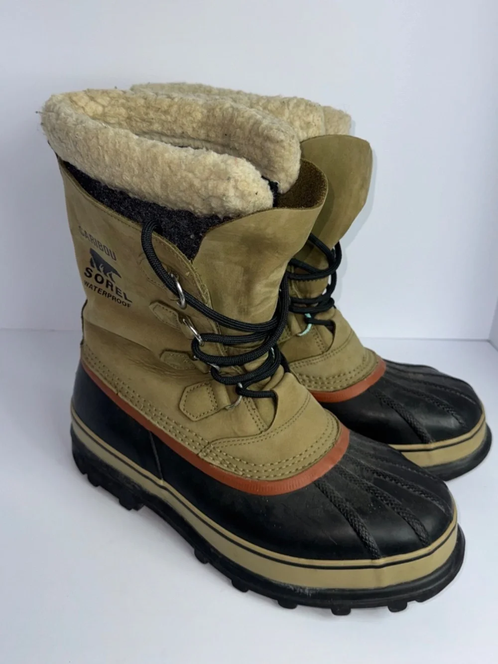 Sorel Caribou Wool Insulated Leather Boots Mens Size 11